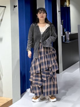 「PAGEBOY（ページボーイ）の【ステンレス素材】ロングボールチェーンネックレス（ネックレス）」を使った、myuさん（レディース・160cm）の秋コーディネート