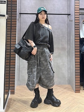 「PAGEBOY（ページボーイ）のアイテム（キャップ）」を使った、myuさん（レディース・160cm）の夏コーディネート