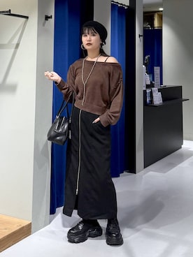「アイテム（ハンチング/ベレー帽）」を使った、myuさん（レディース・160cm・20代）の秋コーディネート