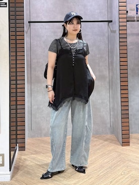 「PAGEBOY（ページボーイ）のアイテム（キャップ）」を使った、myuさん（レディース・160cm）の夏コーディネート