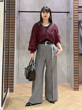 「PAGEBOY（ページボーイ）のアイテム（スラックス）」を使った、myuさん（レディース・160cm）の春コーディネート