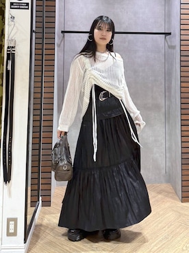 「PAGEBOY（ページボーイ）の【2WAY仕様】スタッズミニボストンバッグ（ショルダーバッグ、その他）」を使った、myuさん（レディース・158cm）の夏コーディネート