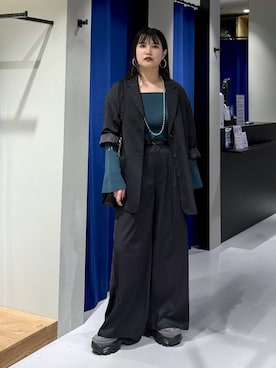 「PAGEBOY（ページボーイ）の【セットアップ対応】チェックMIXジャケット 《2サイズ展開》（テーラードジャケット）」を使った、myuさん（レディース・160cm）の秋コーディネート