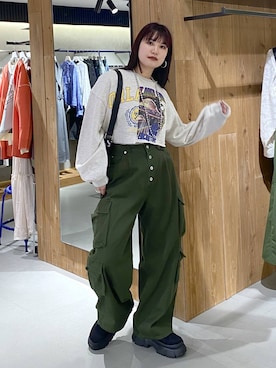 「アイテム（スウェット）」を使った、myuさん（レディース・158cm・20代）の春コーディネート