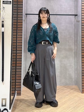 「PAGEBOY（ページボーイ）のプラットチャンキースニーカー（スニーカー、ブラック系）」を使った、myuさん（レディース・158cm）の夏コーディネート