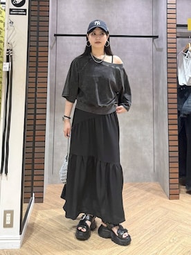 「PAGEBOY（ページボーイ）のアイテム（キャップ）」を使った、myuさん（レディース・160cm）の夏コーディネート