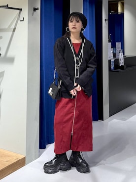 「アイテム（ハンチング/ベレー帽）」を使った、myuさん（レディース・160cm・20代）の秋コーディネート