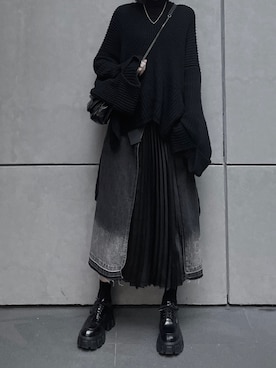 「ROCOCO（ロココ）のアイテム」を使った、Pangwingjoyceさん（レディース・167cm）の冬コーディネート