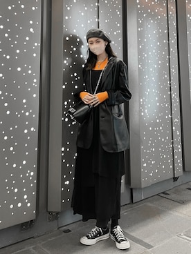 「initial（イニシャル）のアイテム（ジャケット/アウター）」を使った、Pangwingjoyceさん（レディース・167cm）の冬コーディネート