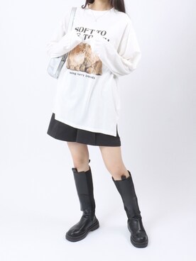 「ネコ」｜「アイテム（ブーツ）」を使った、Salong hameu【Official】さん（レディース・164cm）の秋コーディネート
