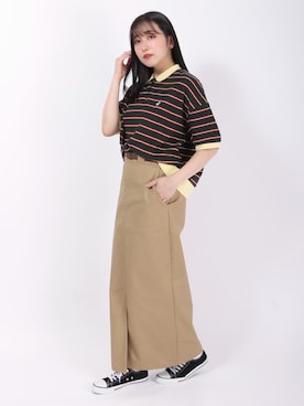 「ボーダーTシャツ」｜「アイテム（その他）」を使った、Salong hameu【Official】さん（レディース・156cm）の春コーディネート