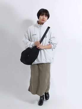 「カーゴスカート」｜「アイテム（その他）」を使った、Salong hameu【Official】さん（レディース・165cm）の冬コーディネート