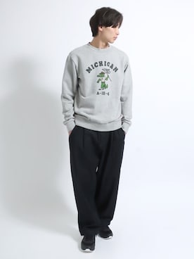 「アイテム（スウェット）」を使った、Salong hameu【Official】さん（メンズ・174cm）の秋コーディネート