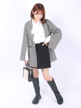 「スリット」｜「アイテム（その他）」を使った、Salong hameu【Official】さん（レディース・157cm）の春コーディネート