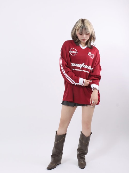 FCRB Nike 赤黒ストライプ 長袖ゲームシャツ　ユニフォーム　ロンT FCRB Nike 赤黒ストライプ 長袖ゲームシャツ ユニフォーム ロンT