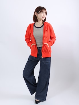 「Champion（チャンピオン）のアイテム（トップス）」を使った、Salong hameu【Official】さん（レディース・157cm）の春コーディネート