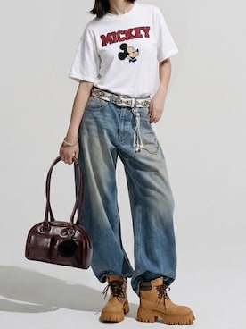 「Levi's（リーバイス）のアイテム（パンツ）」を使った、Salong hameu【Official】さん（レディース・165cm）の夏コーディネート