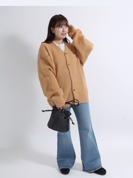 「HANES（ヘインズ）のアイテム」を使った、Salong hameu【Official】さん（レディース・156cm）の冬コーディネート