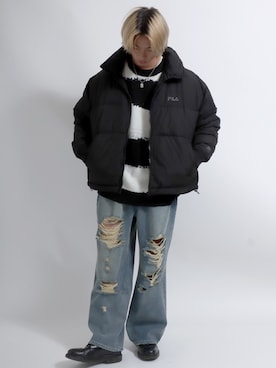 「FILA（フィラ）のアイテム」を使った、Salong hameu【Official】さん（メンズ・174cm）の冬コーディネート