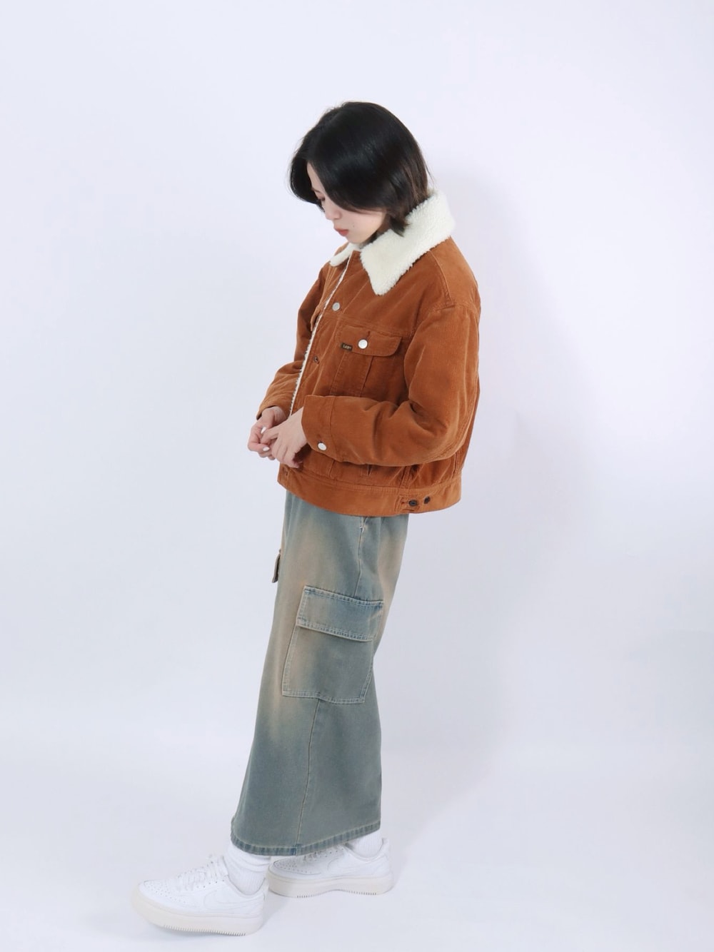  JEANS コーデュロイジャケット ブラウン デニムジャケット（ブラウン系）を使った「コーデュロイジャケット」の