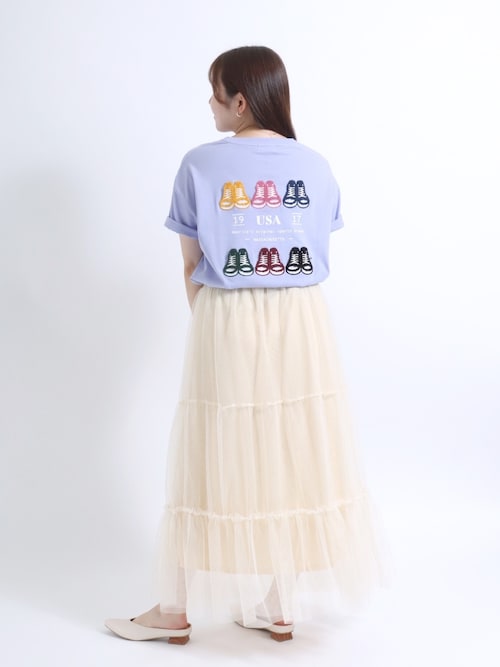 Amazon.co.jp: [EKLART] 黒スカート チュールスカート ベルト