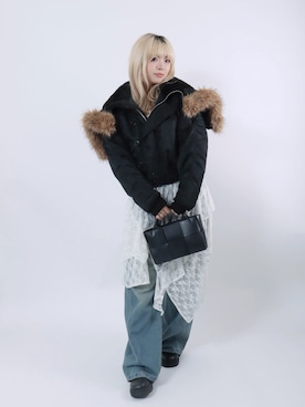 「アイテム（ミリタリージャケット）」を使った、Salong hameu【Official】さん（レディース・165cm）の秋コーディネート