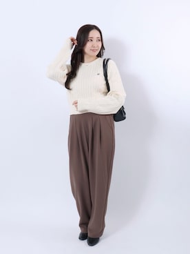 「アイテム（スラックス）」を使った、Salong hameu【Official】さん（レディース・156cm）の秋コーディネート