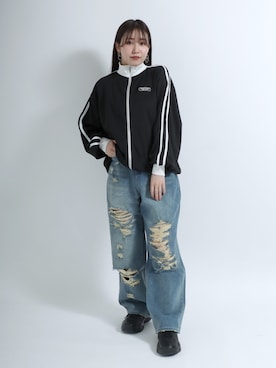 「タートルネック」｜「アイテム（ジャージ）」を使った、Salong hameu【Official】さん（レディース・156cm）の冬コーディネート