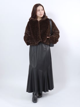 「アイテム（ブルゾン）」を使った、Salong hameu【Official】さん（レディース・156cm）の冬コーディネート