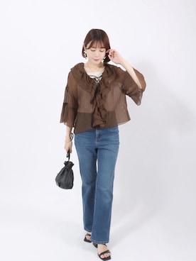 「シアートップス」｜「アイテム（その他）」を使った、Salong hameu【Official】さん（レディース・157cm）の夏コーディネート