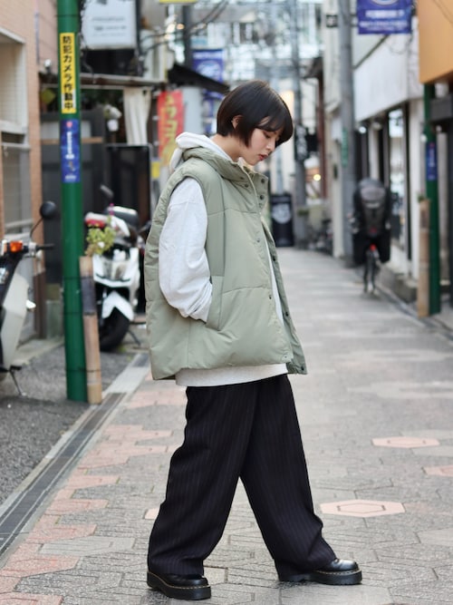 SSZ / 布団ベスト/ダウンベスト/FREE/ナイロン/BLK セール】中綿ナイロンダウンベスト メンズ レディース/フェイクダウン