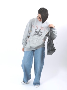 「ロックT」｜「アイテム（その他）」を使った、Salong hameu【Official】さん（レディース・165cm）の秋コーディネート
