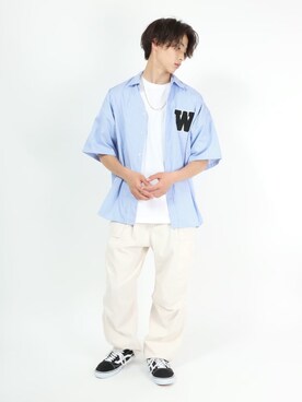「ブルー x ホワイト」｜「アイテム（その他）」を使った、Salong hameu【Official】さん（メンズ・174cm）の夏コーディネート