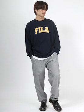 「FILA（フィラ）のアイテム」を使った、Salong hameu【Official】さん（メンズ・175cm）の秋コーディネート