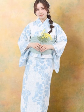 「アイテム（浴衣）」を使った、Salong hameu【Official】さん（レディース・156cm）の夏コーディネート