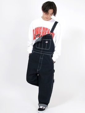 「Dickies（ディッキーズ）のアイテム（オールインワン・サロペット）」を使った、Salong hameu【Official】さん（メンズ・174cm）の冬コーディネート