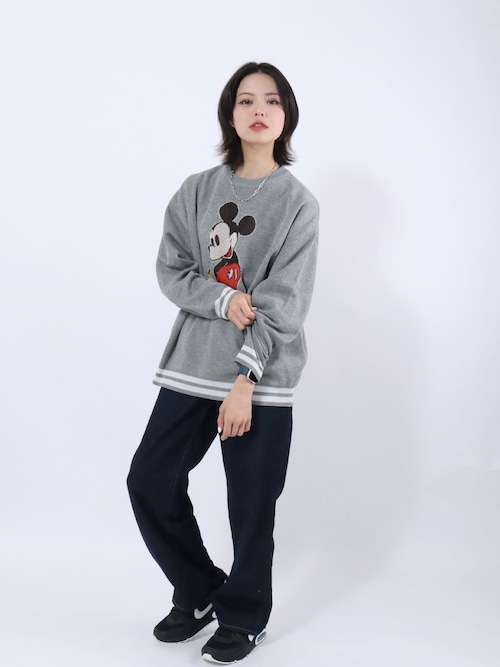 ミッキー風キャラクター ニットセーター Disney/ディズニー】Mickey Mouse/ミッキーマウス/ジャガードニット