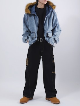 「アイテム（ブルゾン）」を使った、Salong hameu【Official】さん（メンズ・173cm）の冬コーディネート