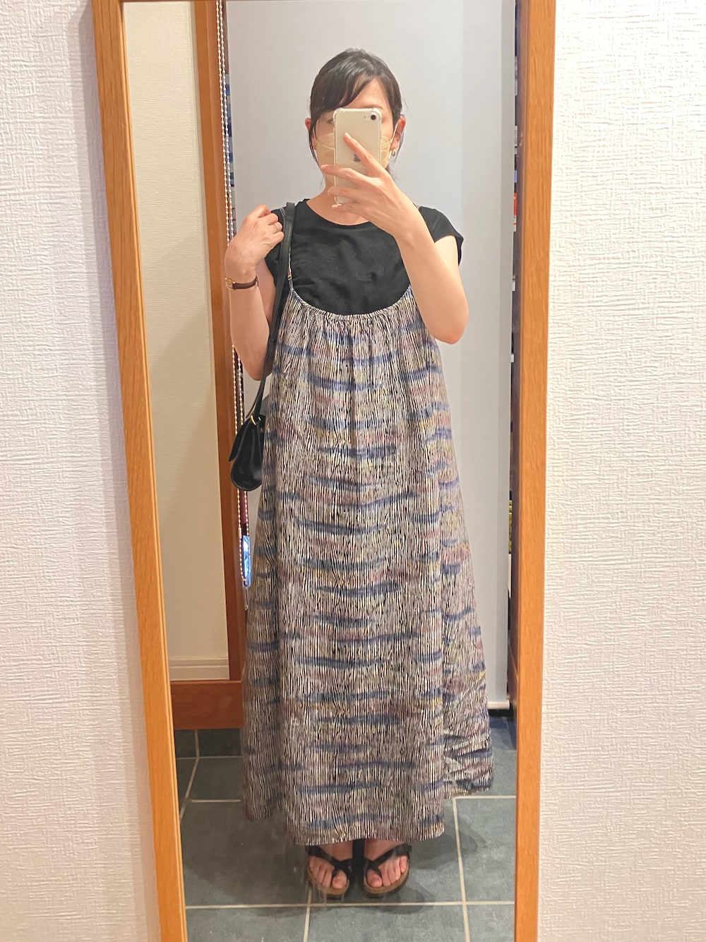 「今日のコーデ、ワンピーススタイル」｜「BEAUTY&YOUTH UNITED ARROWSの【別注】＜TOWN＞レーヨンプリント キャミワンピース（ワンピース、その他）」を使った、ぴっぴさん（レディース・157cm）の秋コーディネートの1枚目の写真