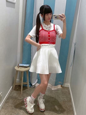 「WC（ダブル シー）のアイテム（Tシャツ/カットソー）」を使った、𝓎さん（レディース・156cm）の夏コーディネート