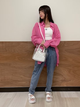 「マムジーンズ」｜𝓎さん（レディース・156cm）の春コーディネート