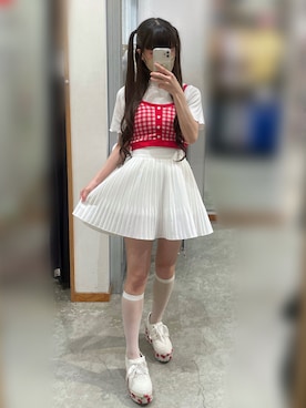 「WC（ダブル シー）のアイテム（Tシャツ/カットソー）」を使った、𝓎さん（レディース・156cm）の春コーディネート