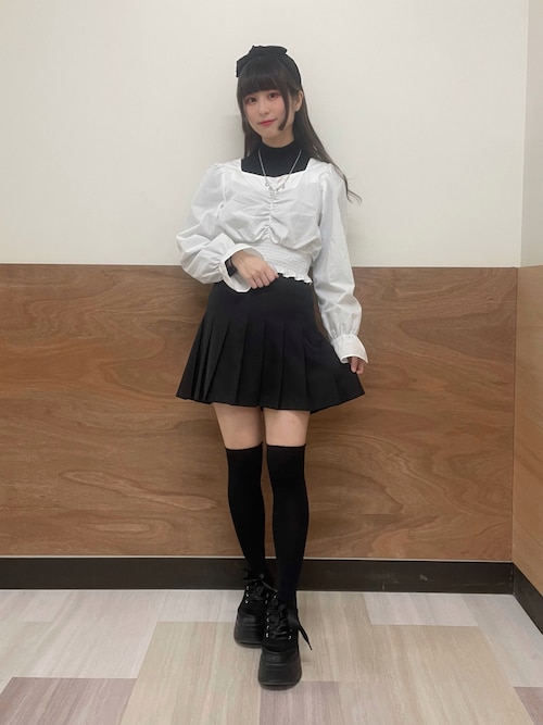 黒のプリーツミニスカート miniministore｜ボックスプリーツスカート ミニスカート黒