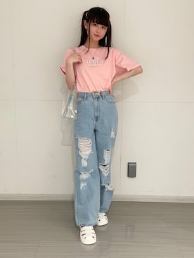 「WEGO（ウィゴー）のアイテム（シューズ）」を使った、𝓎さん（レディース・156cm）の春コーディネート