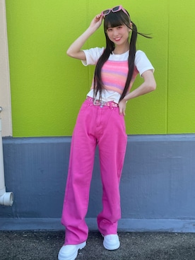 「WC（ダブル シー）のアイテム（スラックス）」を使った、𝓎さん（レディース・156cm）の春コーディネート