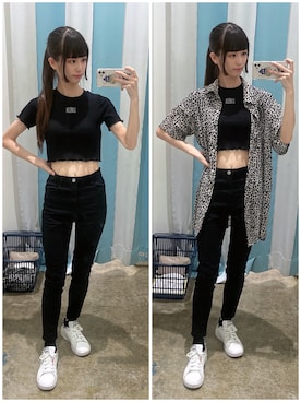 「WC（ダブル シー）のアイテム（Tシャツ/カットソー）」を使った、𝓎さん（レディース・156cm）の夏コーディネート