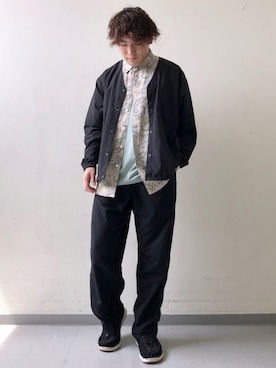 「BURLAP OUTFITTER（バーラップアウトフィッター）のアイテム（ブルゾン）」を使った、さとすけさん（メンズ・163cm）の夏コーディネート