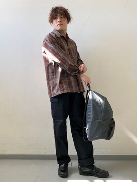 「WILD THINGS（ワイルドシングス）のアイテム（バッグ）」を使った、さとすけさん（メンズ・163cm）の秋コーディネート