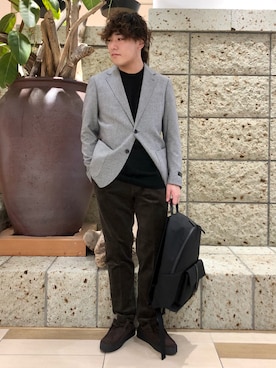 「アイテム（スーツジャケット、その他）」を使った、さとすけさん（メンズ・163cm）の秋コーディネート
