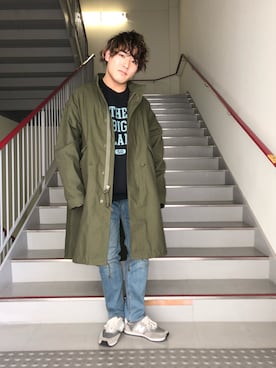 「URBAN RESEARCH DOORS」｜「アイテム（モッズコート）」を使った、さとすけさん（メンズ・164cm）の冬コーディネート